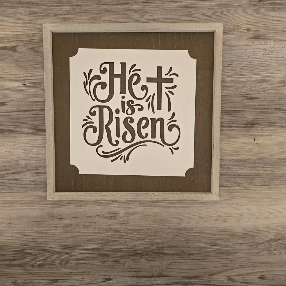 He is Risen Wall Decor - Brown and White